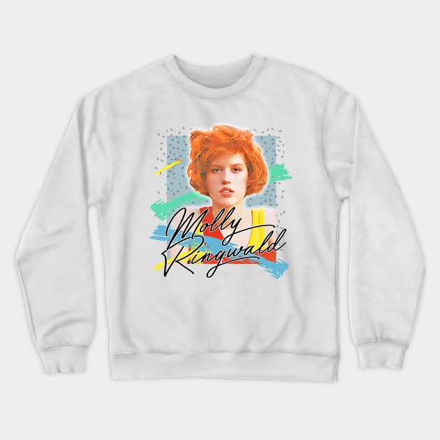 Molly Ringwald - 80s Retro Style Fan Art Design Crewneck Sweatshirt by DankFutura